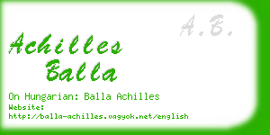 achilles balla business card